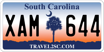 SC license plate XAM644