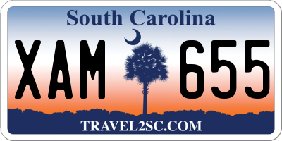 SC license plate XAM655