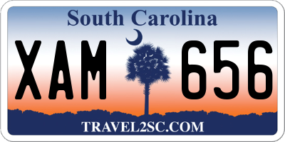 SC license plate XAM656