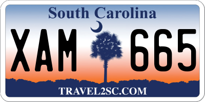 SC license plate XAM665