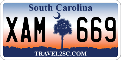 SC license plate XAM669