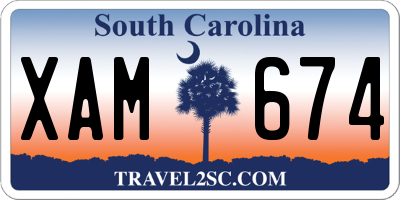 SC license plate XAM674