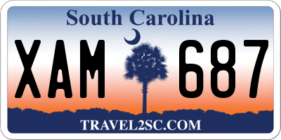 SC license plate XAM687