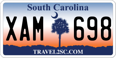 SC license plate XAM698