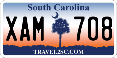 SC license plate XAM708
