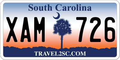 SC license plate XAM726