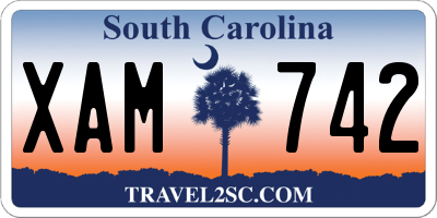 SC license plate XAM742