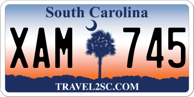 SC license plate XAM745