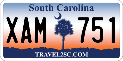 SC license plate XAM751