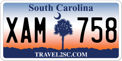 SC license plate XAM758