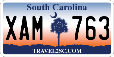 SC license plate XAM763