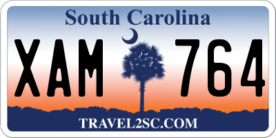 SC license plate XAM764