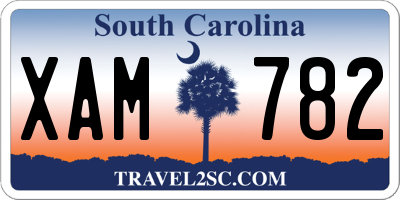 SC license plate XAM782