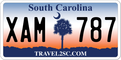 SC license plate XAM787