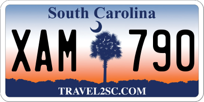 SC license plate XAM790