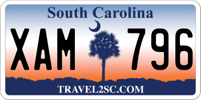 SC license plate XAM796