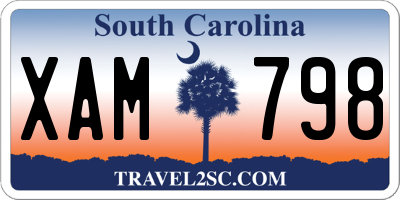 SC license plate XAM798