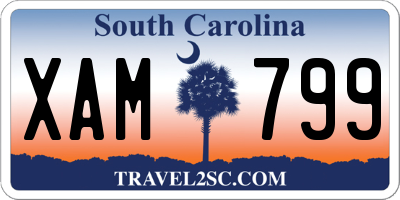 SC license plate XAM799