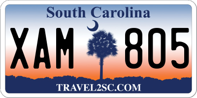 SC license plate XAM805