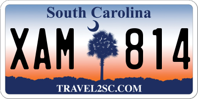 SC license plate XAM814