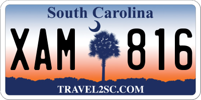 SC license plate XAM816