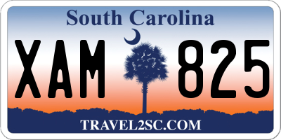 SC license plate XAM825