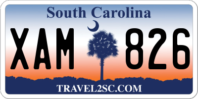 SC license plate XAM826