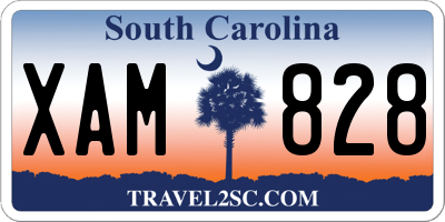 SC license plate XAM828
