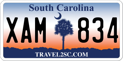 SC license plate XAM834