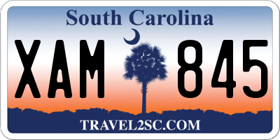 SC license plate XAM845