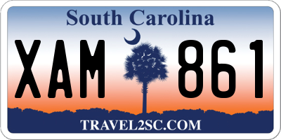 SC license plate XAM861