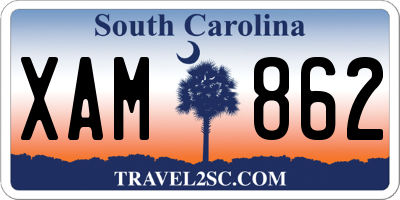 SC license plate XAM862