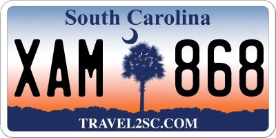 SC license plate XAM868