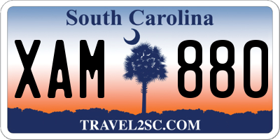 SC license plate XAM880