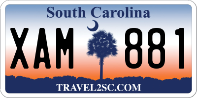 SC license plate XAM881