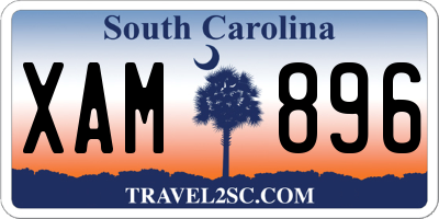 SC license plate XAM896