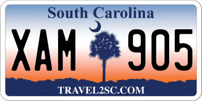 SC license plate XAM905