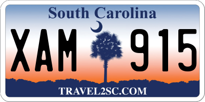 SC license plate XAM915