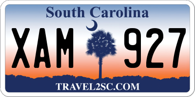 SC license plate XAM927