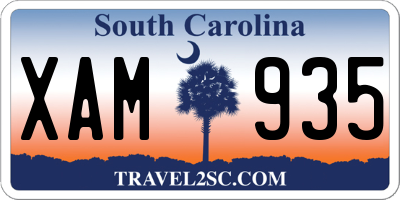 SC license plate XAM935
