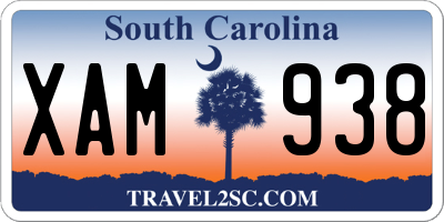 SC license plate XAM938