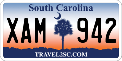 SC license plate XAM942