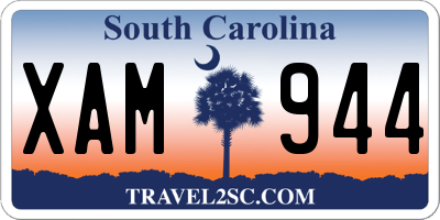 SC license plate XAM944