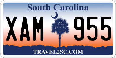SC license plate XAM955