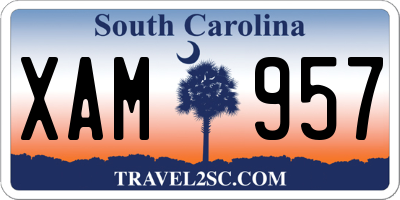 SC license plate XAM957
