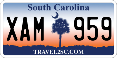 SC license plate XAM959
