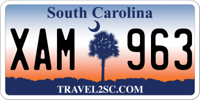 SC license plate XAM963