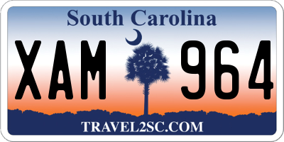 SC license plate XAM964