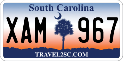 SC license plate XAM967