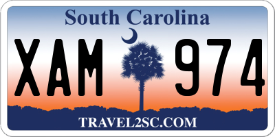 SC license plate XAM974